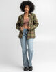 RSQ Sherpa Lined Plaid Womens Shacket image number 4