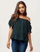 PATRONS OF PEACE Crochet Womens Cold Shoulder Top image number 1