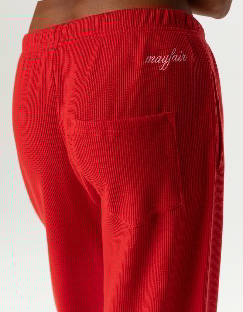 THE MAYFAIR GROUP Womens Waffle Knit Wide Leg Sweatpants image number 4
