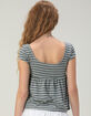 RSQ Womens Stripe Henley Babydoll Top image number 4