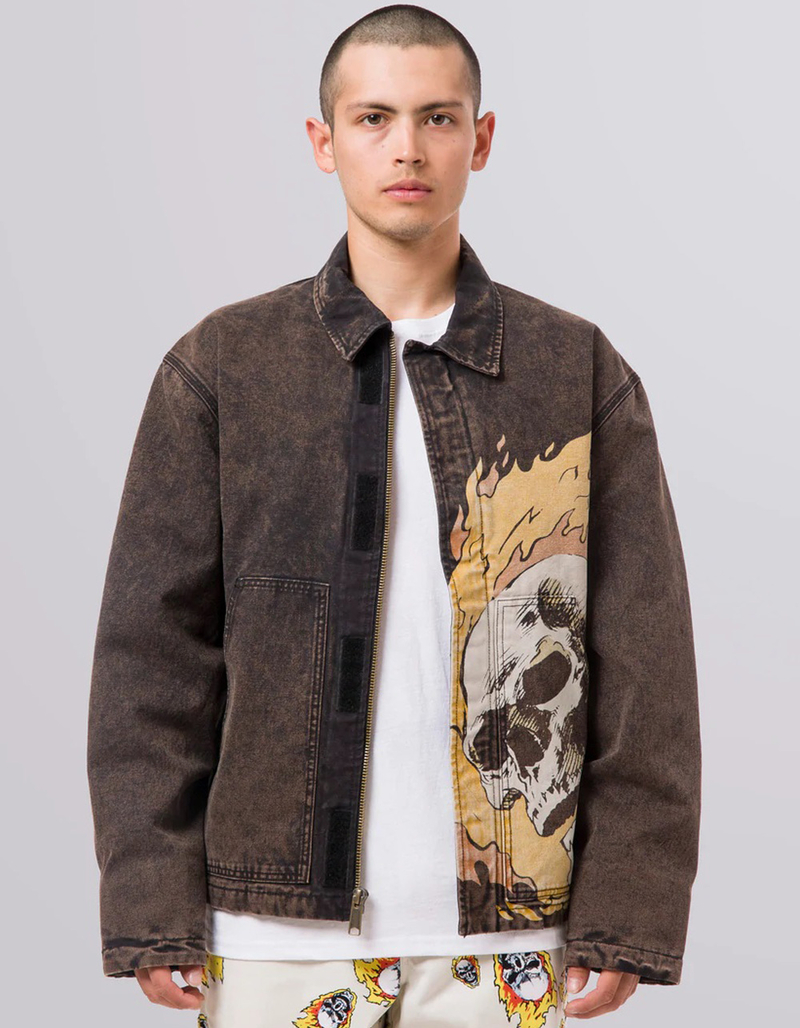HUF x Marvel Ghost Rider Mens Work Jacket image number 4