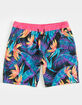 BLUE CROWN Neo Floral Mens 7" Swim Shorts image number 2