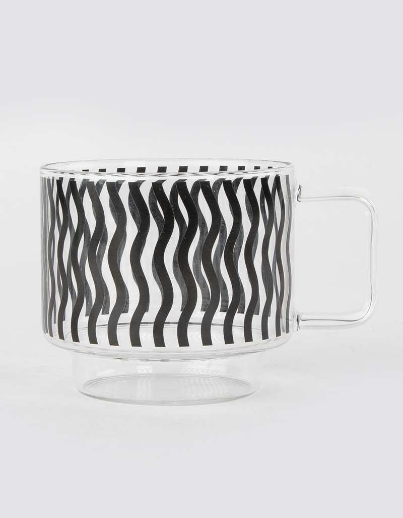 Wiggle Stripe Glass Mug image number 0