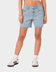 EDIKTED Tomboy Low Rise Denim Shorts image number 1