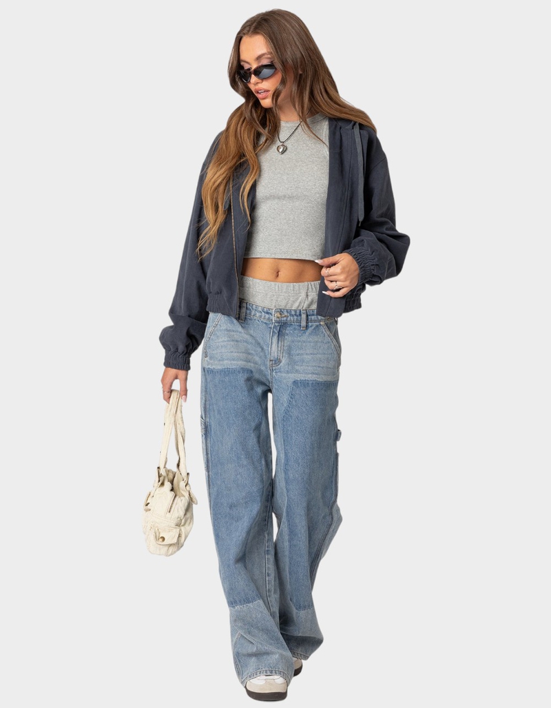 EDIKTED Milly Oversized Cropped Jacket image number 1