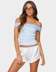EDIKTED Deni Off Shoulder Striped Knit Top image number 1