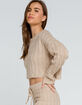 FULL TILT Drop Shoulder Cable Knit Womens Sweater image number 2