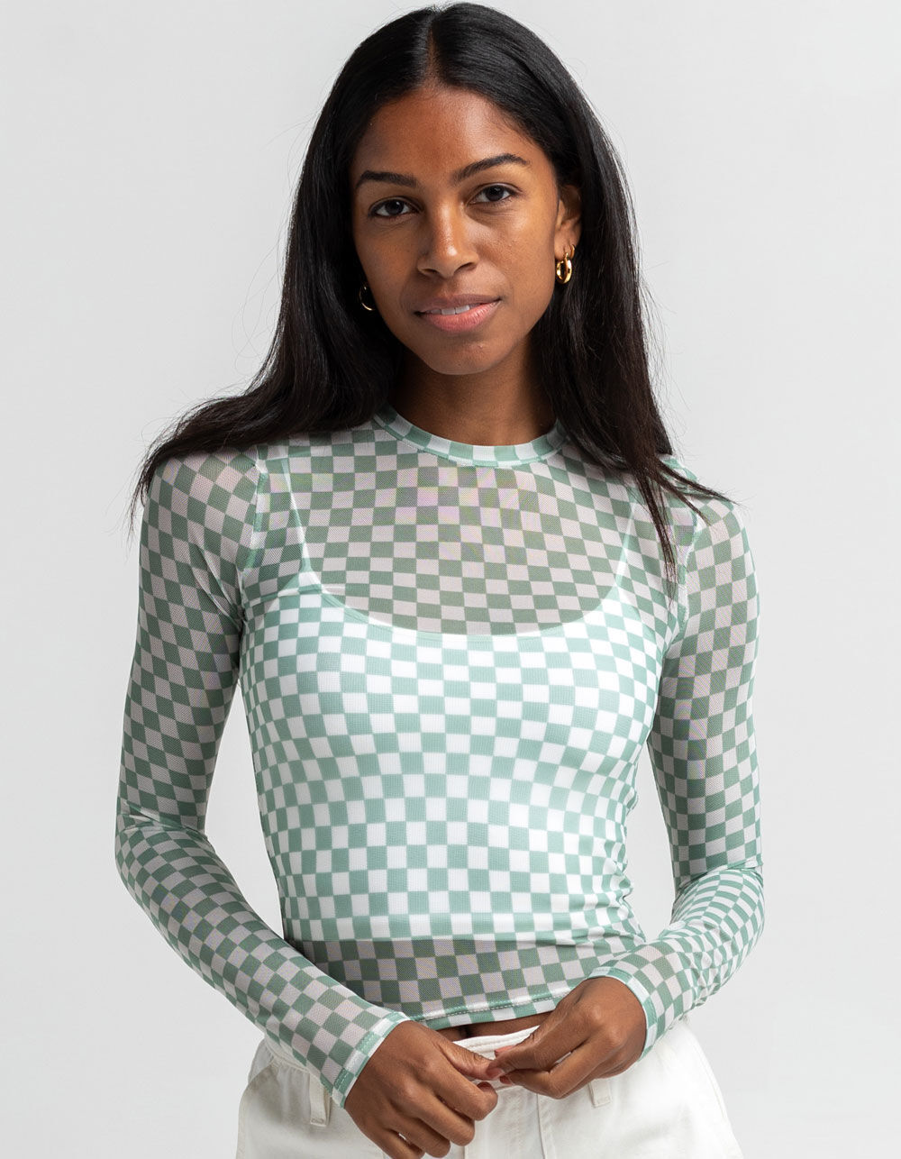 checkered mesh top