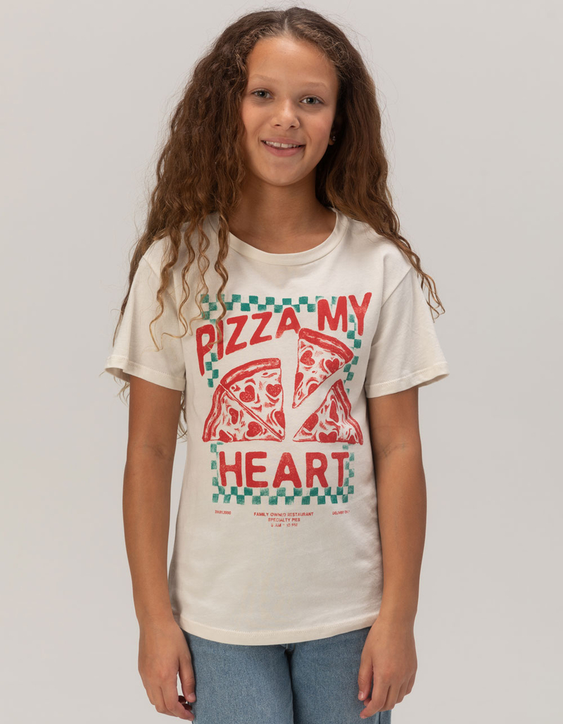 FULL TILT Pizza My Heart Girls Boyfriend Tee image number 2