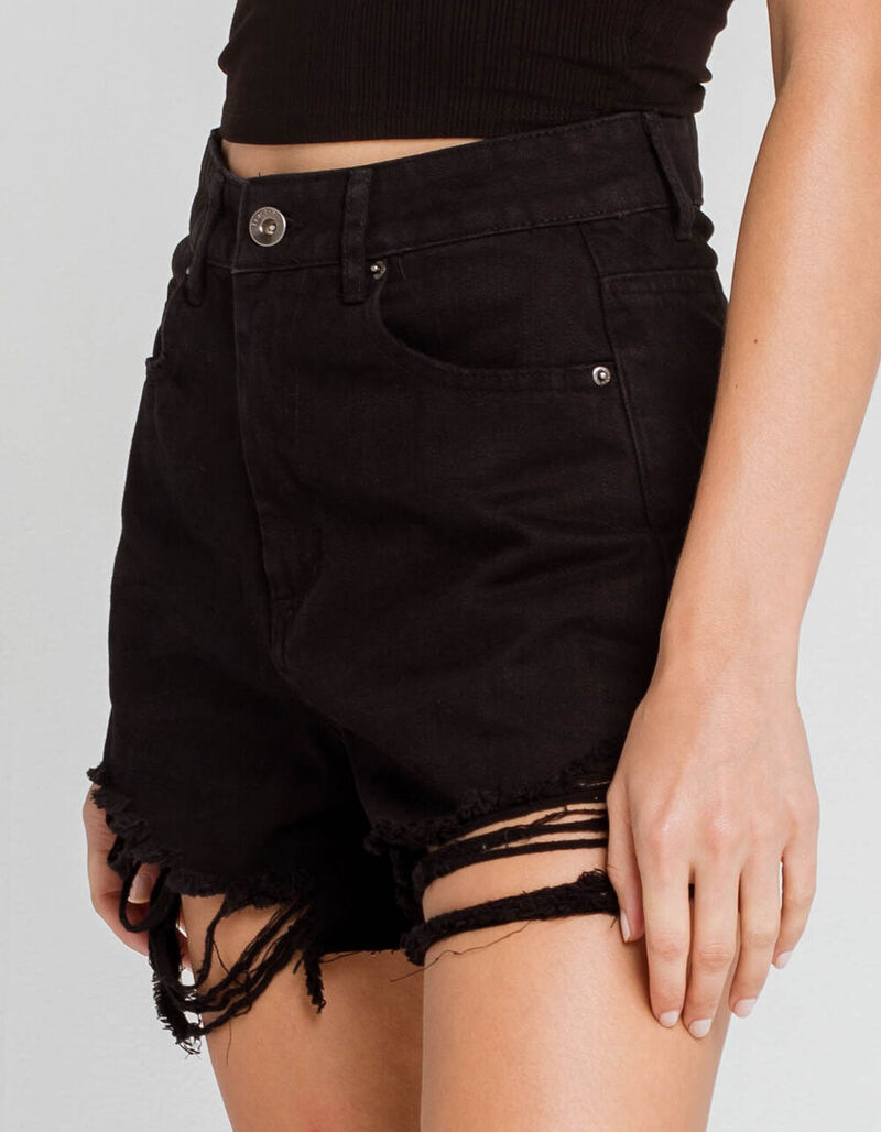 TRACTR Shorty Womens Black Denim Shorts BLACK 385015100