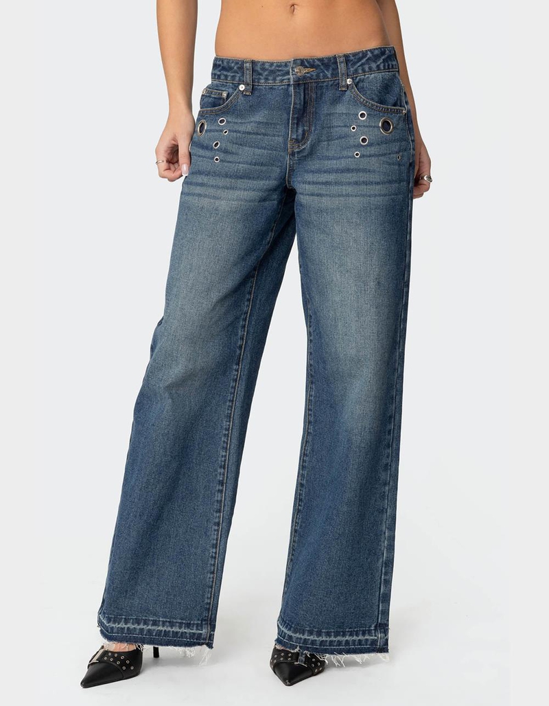 EDIKTED Davis Grommet Low Rise Jeans image number 0