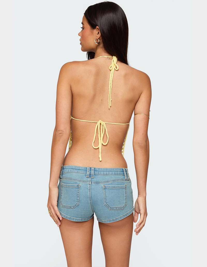 EDIKTED Miel Crochet Backless Halter Top image number 4