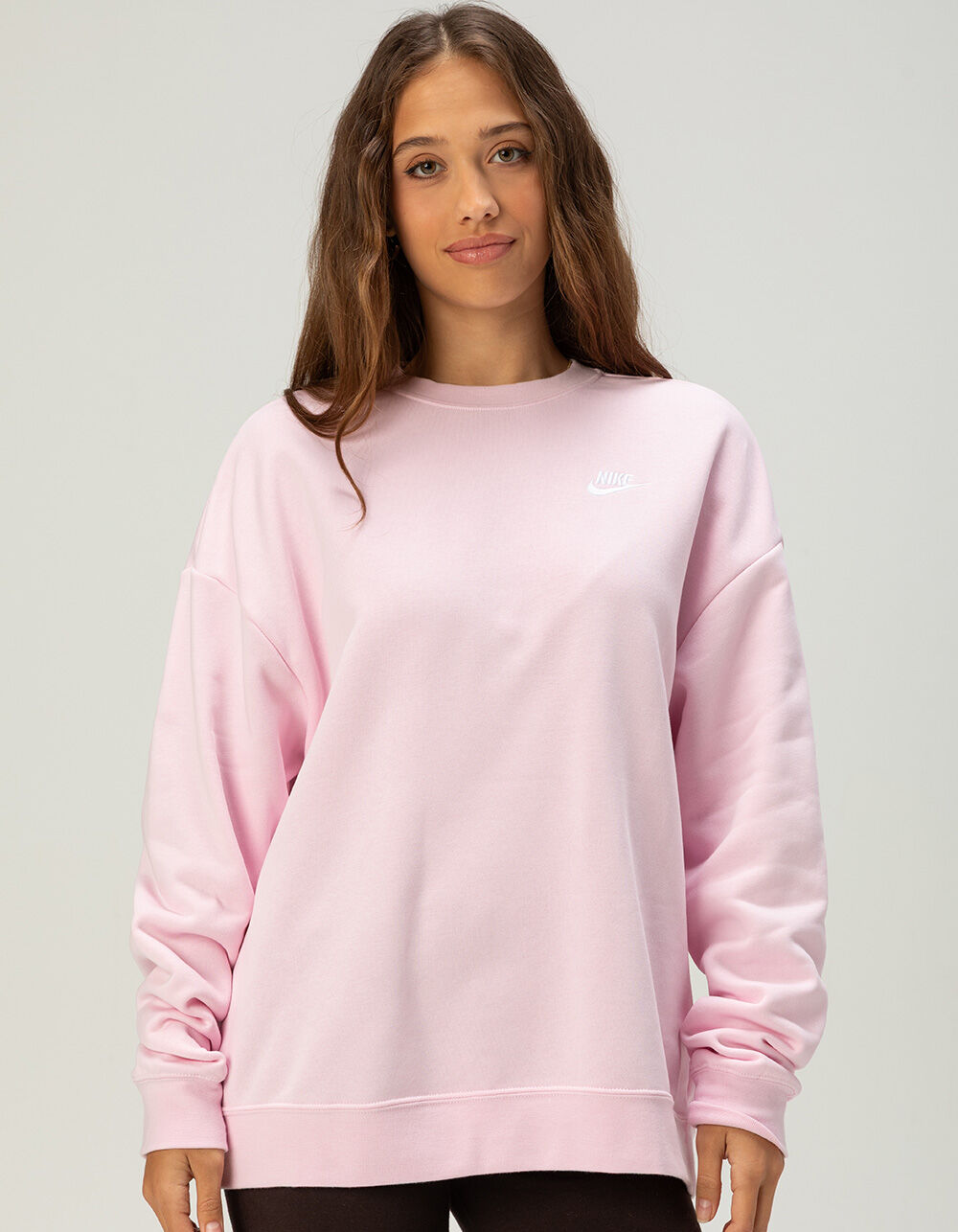 pink crew neck sweatshirt nike