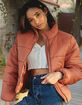 FULL TILT Essentials Nylon Womens Rust Puffer Jacket image number 1