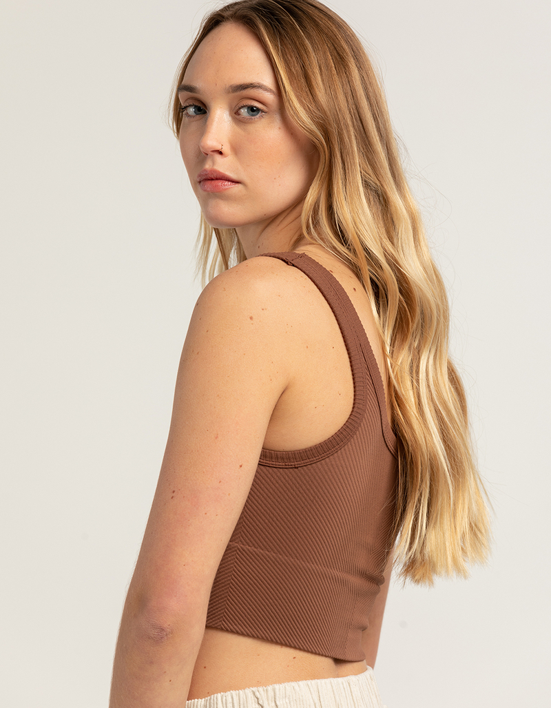 TILLYS Seamless Chevron Ribbed Womens Crop Bralette image number 1