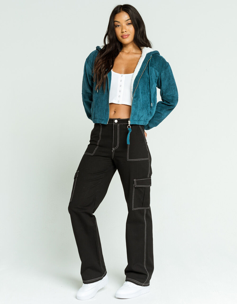 ASHLEY Sherpa Lined Corduroy Womens Jacket image number 3