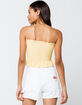 IVY & MAIN Smocked Peplum Womens Yellow Tube Top image number 3