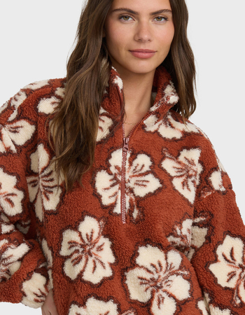 BILLABONG All The Time Womens Half-Zip Sherpa Sweatshirt Alternative Image