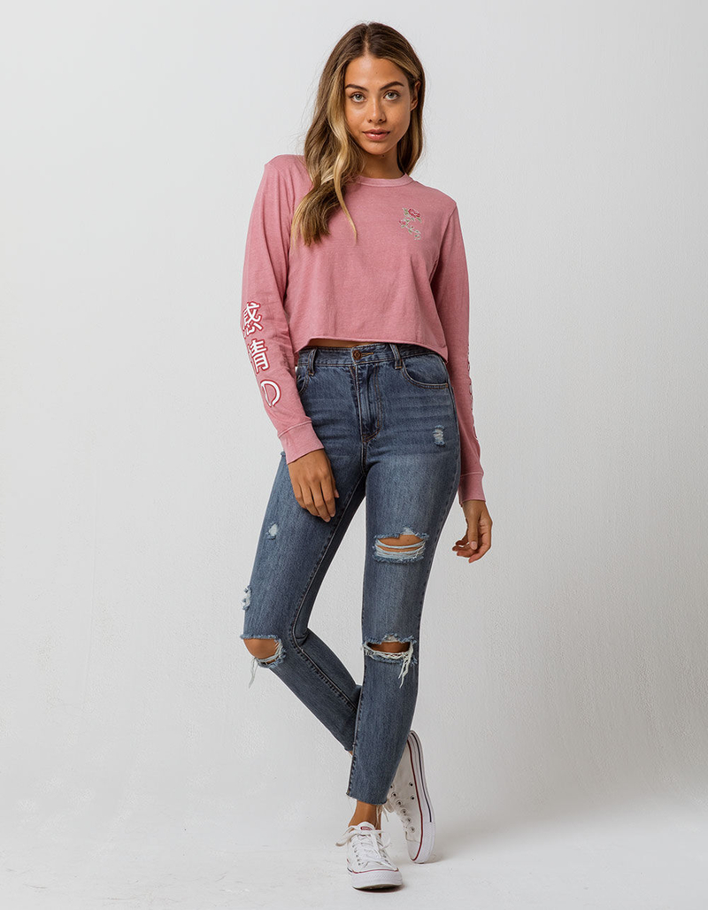 FULL TILT Kanji Rose Womens Crop Tee image number 3