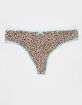 FULL TILT Cotton Bow Lace Trim Thong image number 1