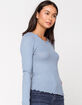 DESTINED Blue Womens Thermal Tee image number 2