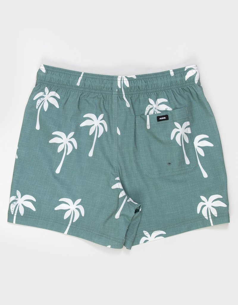 RSQ Mens Big Palms Swim Shorts - DK GREEN