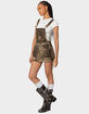 EDIKTED Leopard Denim Overall Mini Dress image number 3