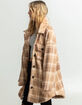 LOVE TREE Plaid Sherpa Womens Shacket image number 2