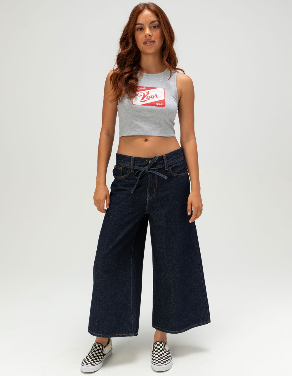 VANS Stripe Life Womens Crop Tank Top - HEATHER GRAY - XS | Tillys