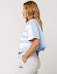 ADIDAS Large Logo Womens Light Blue Crop Tee image number 2