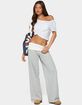 EDIKTED Idha Contrast Foldover Baggy Sweatpants image number 5