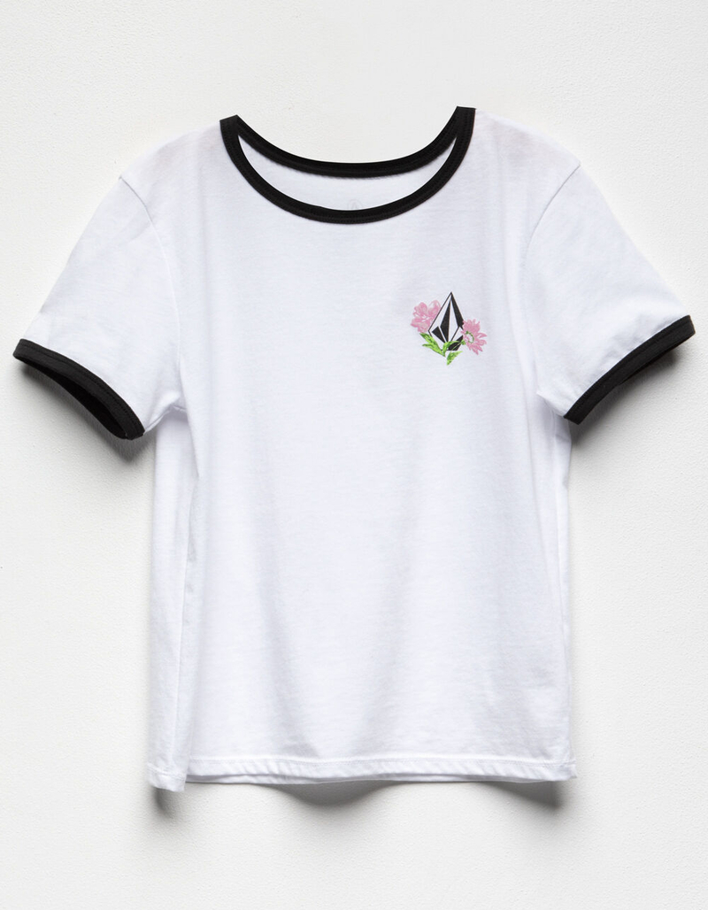 VOLCOM Hey Slims White Girls Ringer Tee image number 0