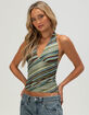 RSQ Womens Stripe Mesh Halter Top image number 2