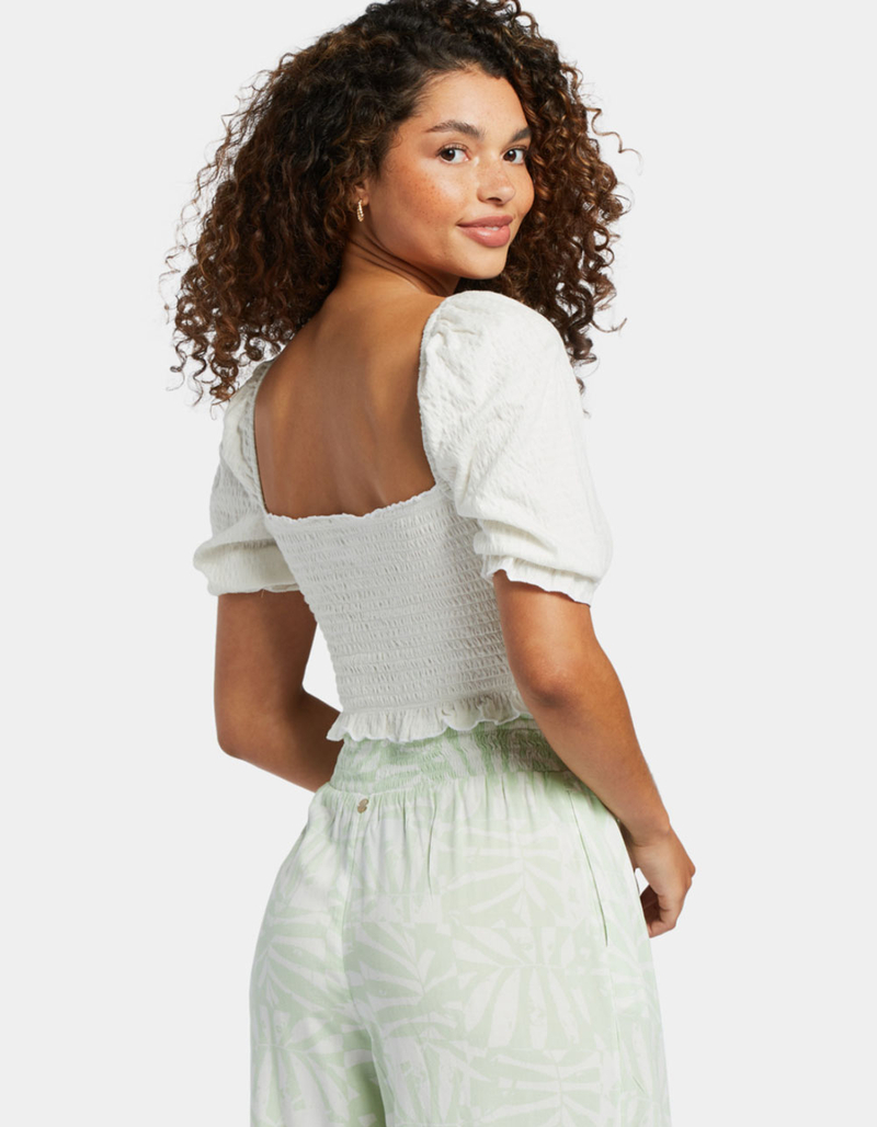 ROXY Sunset Walks Womens Puff Sleeve Crop Top image number 2