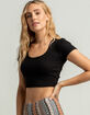 SKY AND SPARROW Textured Womens Black Open Back Top image number 3