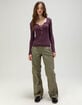 BDG Urban Outfitters Lace Insert Womens Long Sleeve Henley Top image number 2