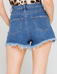 TRACTR High Rise Frayed Womens Denim Shorts image number 3