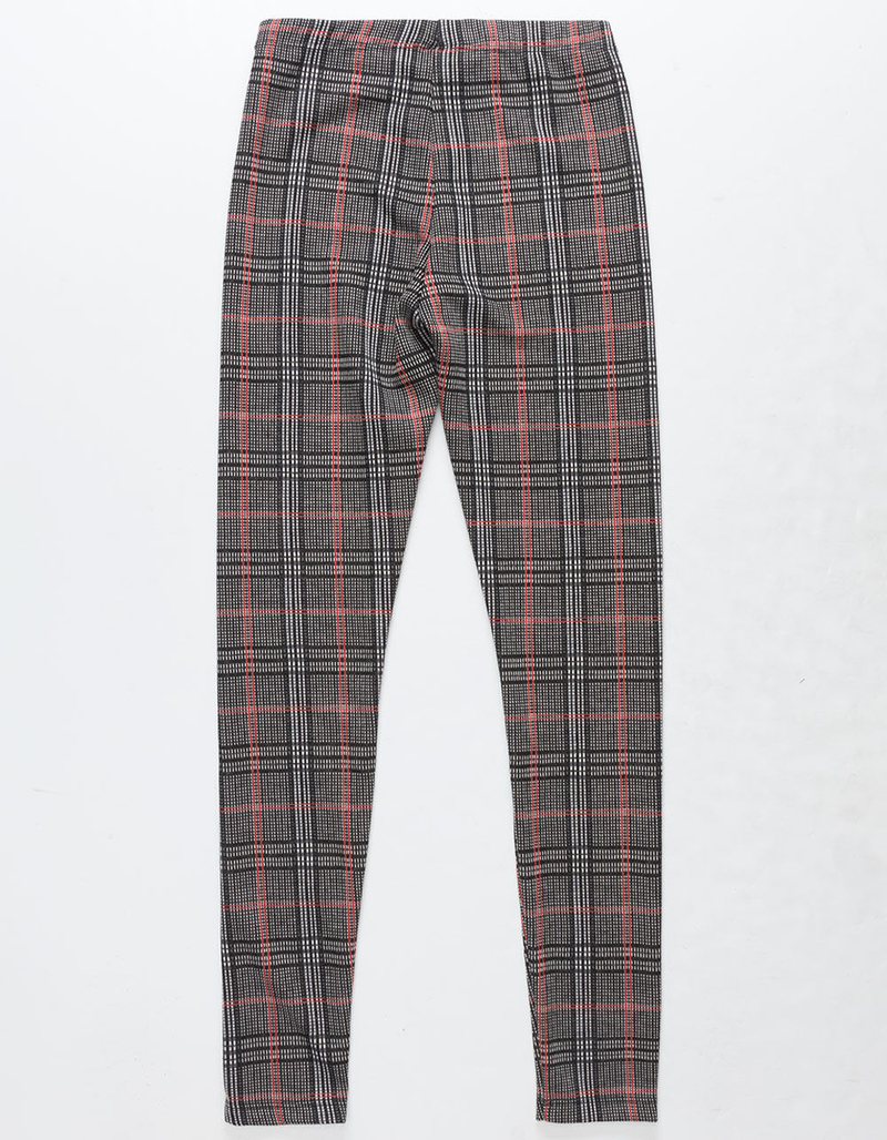 WHITE FAWN Plaid Double Knit Girls Leggings image number 1
