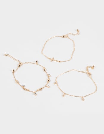 FULL TILT Cross Anklet 3 Pack Primary Image