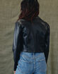 WEST OF MELROSE Faux Leather Womens Crop Blazer image number 3