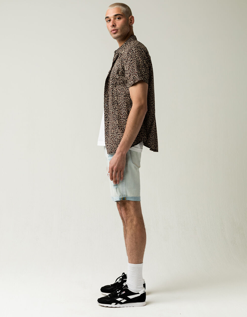 RSQ Destructed Cuffed Mens Denim Shorts image number 2