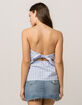 SOCIALITE Stripe Tie Back White & Blue Womens Tube Top image number 1