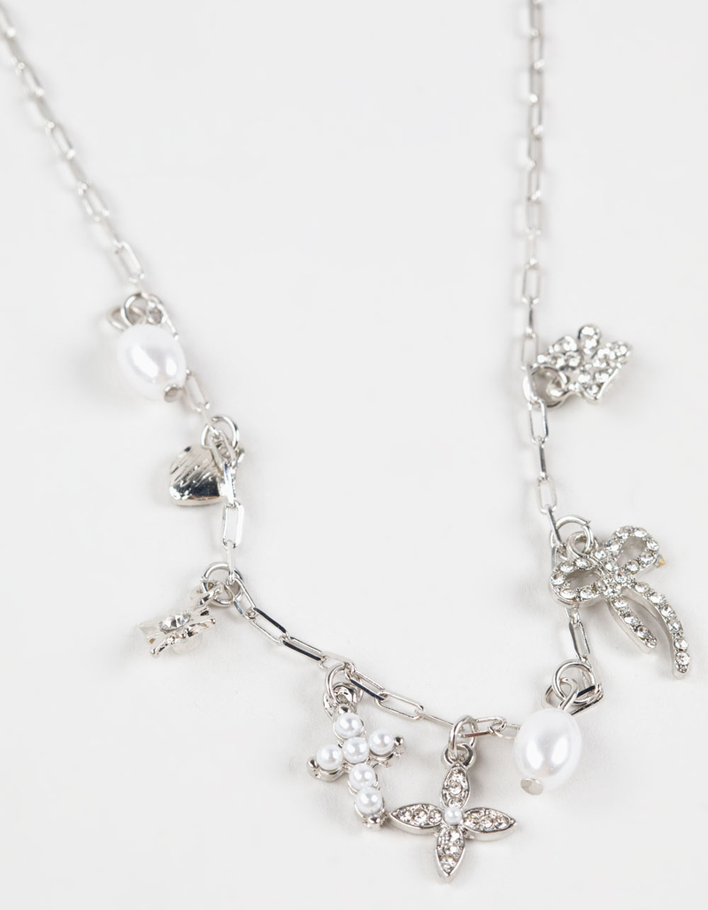 FULL TILT Cross/Bow/Strawberry Charm Necklace image number 1