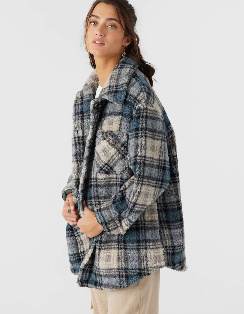 O'NEILL Heath Plaid Womens Oversized Fleece Jacket image number 3