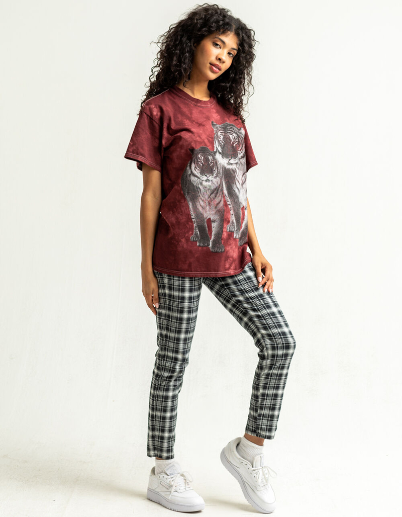 FULL TILT Tiger Tie Dye Womens Boyfriend Tee image number 3
