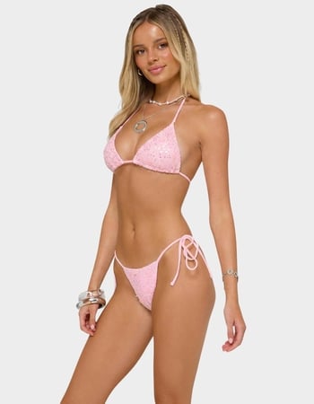 EDIKTED Naomey Sequin Triangle Bikini Top Primary Image