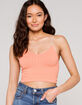 FULL TILT Lace Back Strappy Seamless Womens Coral Cami image number 2