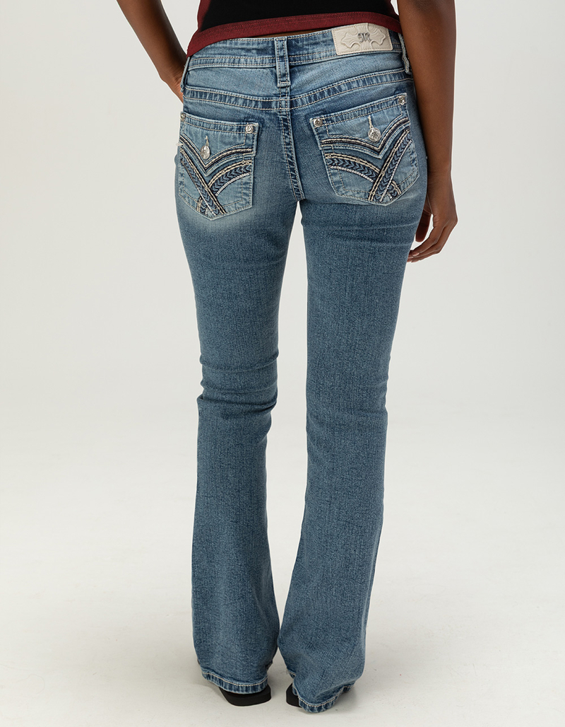 MISS ME X Pocket Womens Mid Rise Bootcut Jeans image number 1