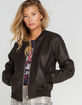CI SONO Quilt Lined Faux Leather Womens Bomber Jacket image number 1