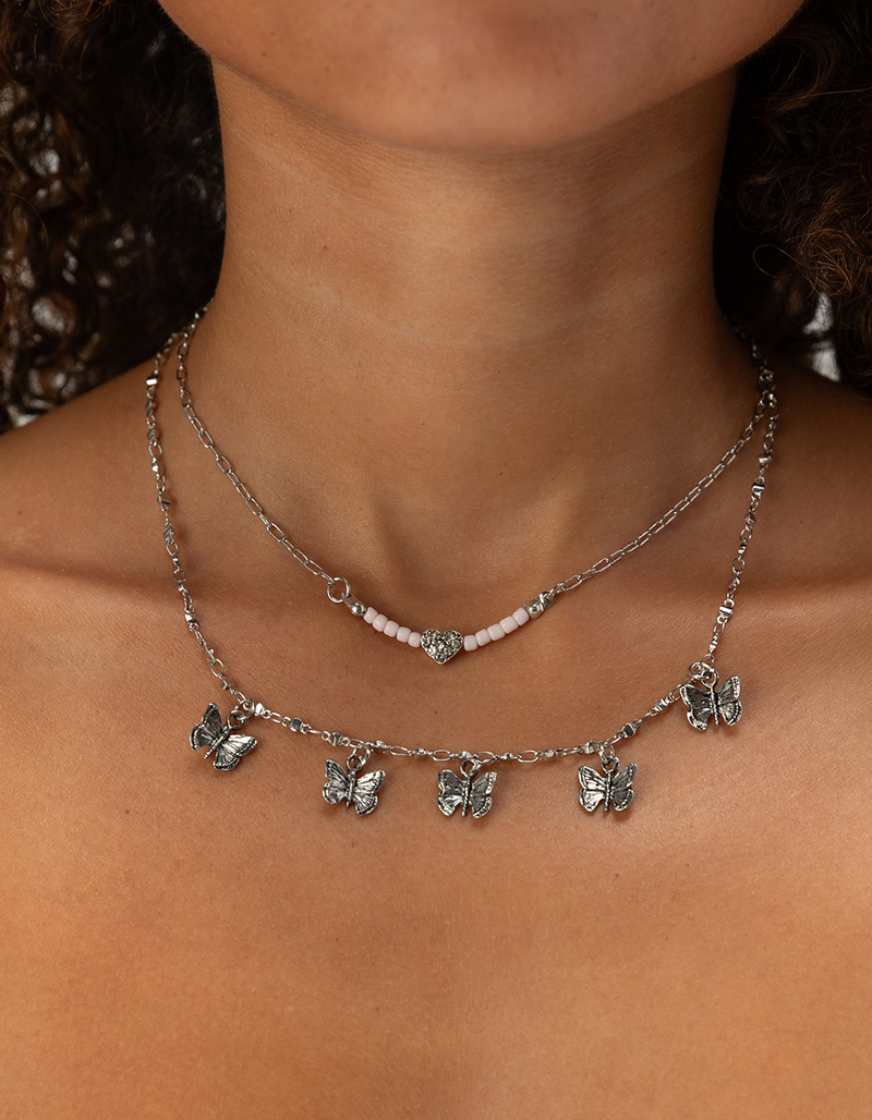 FULL TILT Layered Butterfly Necklace image number 2